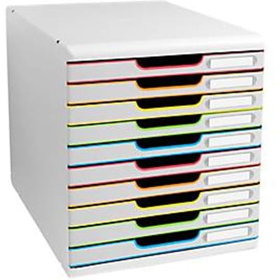 Exacompta MODULO A4-ladebox wit/harlekijn, 10 gesloten laden A4/A4+, geruisloos, veiligheidsstop, stapelbaar