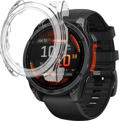 Hoesje voor Garmin Fenix 8 (47mm) - Harde beschermhoes transparant scherm gehard glas