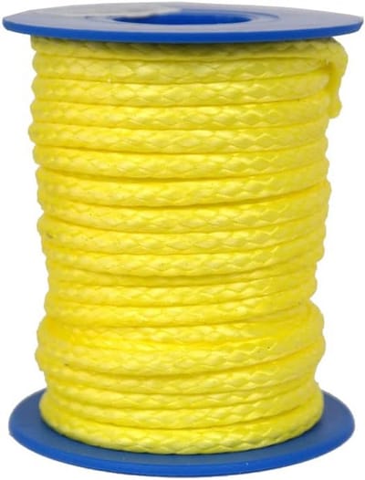 Gevlochten Dyneema Touw 4mm Geel Hoge Sterkte Laag Gewicht