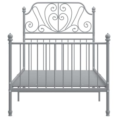 vidaXL - Bedframe - metaal - grijs - 90x200 - cm