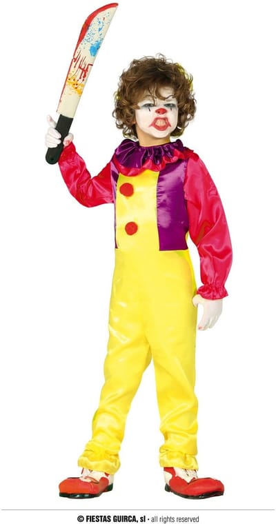 Horror clown Freak verkleed kostuum voor kinderen - Halloween verkleedkleding - Horrorclowns 122/134