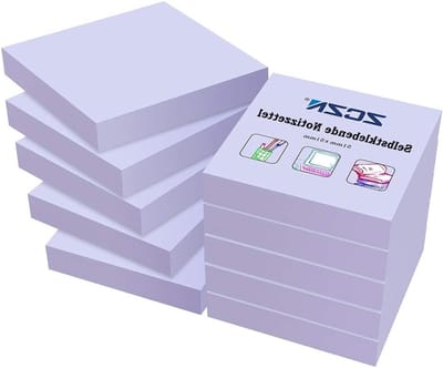 Zelfklevende notitieblaadjes 51 x 51 mm, 1000 stuks, ideaal voor memo's, berichten en herinneringen - licht violet