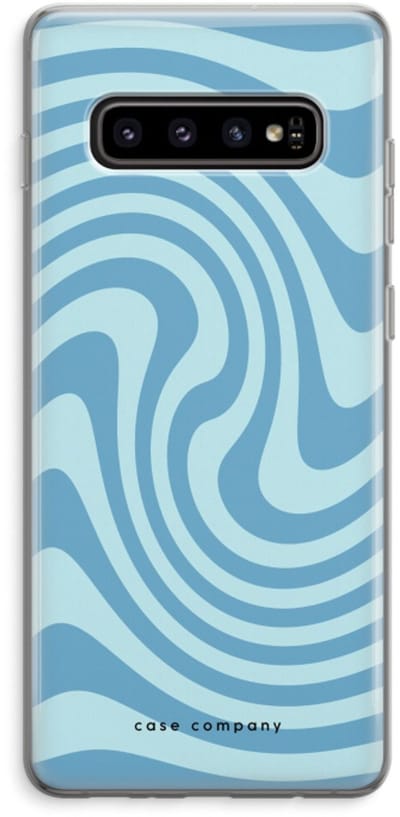 Case Company® - Hoesje geschikt voor Samsung Galaxy S10 Plus hoesje - Swirl Blauw - Soft Cover Telefoonhoesje - Bescherming aan alle Kanten en Schermrand