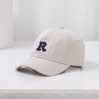 Kinderen Baseballpet Nieuwe Lente Zomer Effen Zonnehoed Geborduurde Letter Jongens Meisjes Katoen Snapback Petten Kinderen Hip Hop Vissen Hoed Children(52cm)Adjust beige