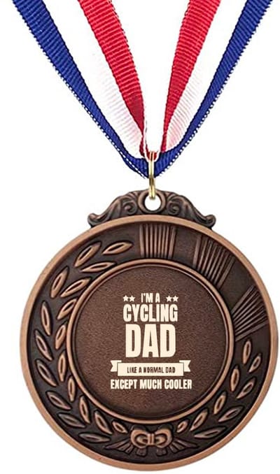 Akyol - ik ben een fietsende vader net als een normale vader alleen veel cooler medaille bronskleuring - Vader - familie - cadeau