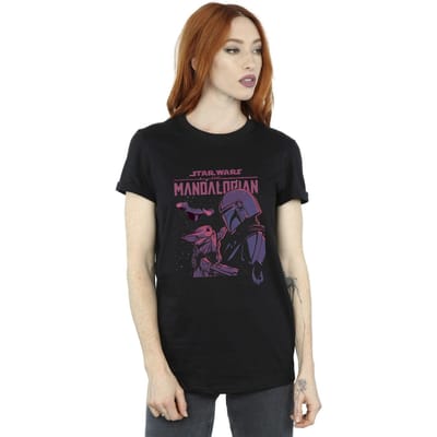 Star Wars Dames/Dames The Mandalorian Hello Friend Katoenen Vriend T-shirt (Zwart)