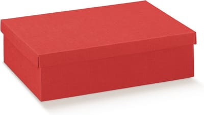 Geschenkdoos, cadeaudoos met deksel karton ROOD, 38x26x11cm (10 stuks)