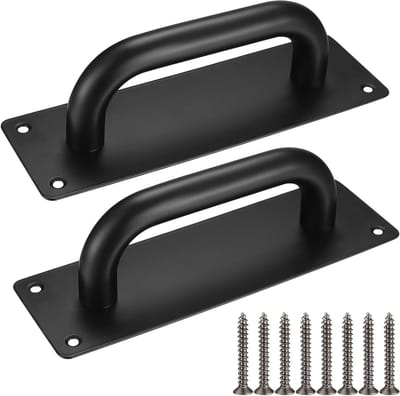 Robuuste RVS Schuifdeurgrepen met Achterplaat voor Houten Deuren, Toiletten en Kasten - 200 x 65mm, Duurzaam en Stijlvol Ontwerp