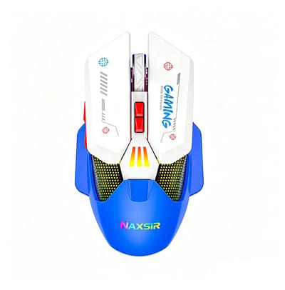 NAXSIR Draadloze Gaming Muis 2.4G + Bekabeld Dual Mode,Oplaadbare RGB Verlichte Game Muis met Macro Programmeerbare