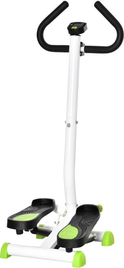 Stepper - 55 x 44 x 108 cm - Swing Stepper met LCD-scherm en Handvaten - Draagvermogen 100 kg - Stalen ABS - Groen