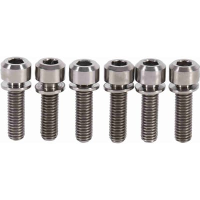 M5 x 18mm Titanium Fiets Stuurpen Schroeven Bouten Met Spacer Fietsen Pak van 6(regenboog) gray