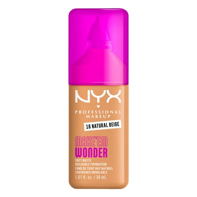 NYX Professional Make Up Make 'EM Wonder Foundation - Zachte matte finish - Met huidverzorgende hyaluronzuur - Natural Beige