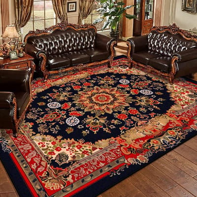 Perzisch Retro Woonkamer Tapijt Decoratie Huis Verdikt Flanel Sofa Gebiedskleden Slaapkamer Tatami Antislip Vloermat Huishouden 60x90cm