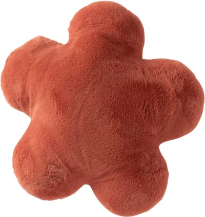 J-Line kussen Bloem - polyester - terracotta