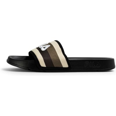 FILA Morro Bay Stripes Slipper Black-coffee Bean Maat: 47 | Sandalen Outlet | Heren | Zwart