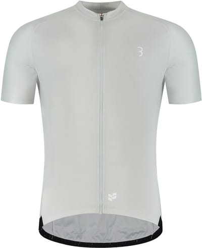 BBB Cycling ComfortFit R - Duurzaam Fietsshirt Heren Korte Mouw - 15-25 °C - Ademend MTB en Wielrenshirt - 3 Achterzakken - Licht Grijs