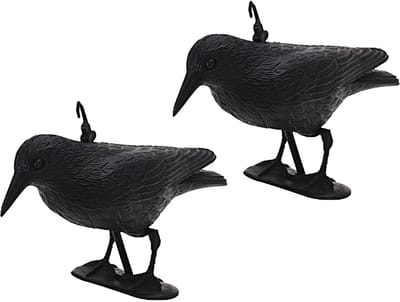Bellatio design Duivenverjager Kraai - 2x - 35,5 cm - kunststof - vogelverjager raaf - vogelverschrikker