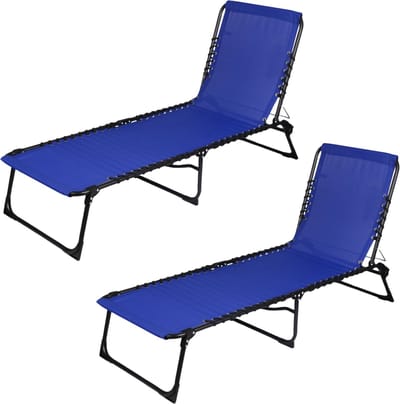 SET X 2 MARINEBLAUWE LIGBEDDEN 187X56XH26/85CM