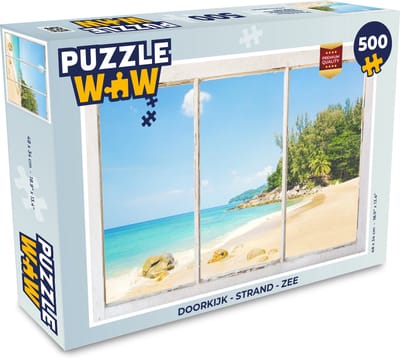 Puzzel Doorkijk - Strand - Zee - Legpuzzel - Puzzel 500 stukjes