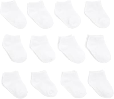 12-Packs Sokken - Gebreide Babyjongens Sokken - Verzachten Katoenmengsel - Geborsteld Elastiek - Niet Slip Zolen - Pack van 12