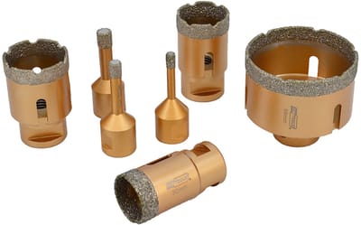 AWTOOLS AW47286 Diamantboor 20 mm - M14 Aansluiting - Voor Haakse Slijper - Droog Boren in Gres, Keramiek en Natuursteen - Vacuüm Gesoldeerd - Professionele Gatenzaag - 5903678606770