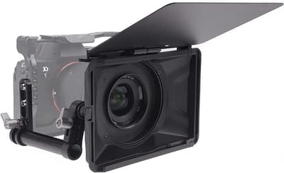 Mini Matte Box voor DSLR en Mirrorless Camera's - Lichtgewicht Clip-on Lens met 15mm Rod Clamp voor Sony, Nikon en Canon Modellen