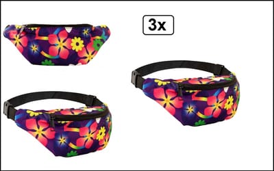 3x Heup tasje Flower power beat - beatles rond 70s and 80s disco peace flower power happy together