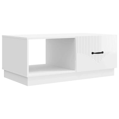 vidaXL - Salontafel - Hoogglans - Wit - 90 - x - 50 - x - 37 - cm - Bewerkt - hout