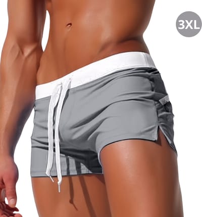 Livano Zwembroek Heren - Zwem Broek Mannen - Badkleding - Zwemmen - Lichtgewicht Swim Shorts - Zomerbroek - Met Zakken - Lichtgrijs - Maat XXXL