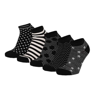 Apollo - Sneakersokken Dames - Zwart - Maat 36/41 - Enkelsokken dames - Sneakersokken dames maat 39 42 - Sneakersokken