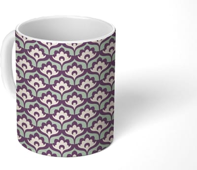 Mok - Koffiemok - Patroon - Retro - Bloemen - Mokken - 350 ML - Beker - Koffiemokken - Theemok