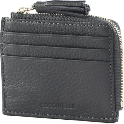 COCCINELLE Leren Kaarthoes Tassel Credit Card Holder Ardesia Donkergrijs