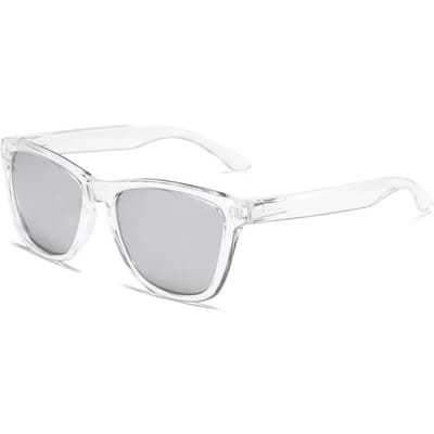 Retro Transparante Zonnebril Mannen Vrouwen UV400 Helder Montuur Mode Bril voor Rijden Buiten Sporten white