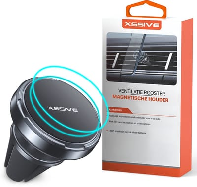 Xssive Telefoonhouder Auto Ventilatie - Metaal - Universeel Autohouder - Telefoonhouders Auto Magnetisch - GSM Houder Auto Magneet voor Ventilatierooster - Inclusief Magneetsticker