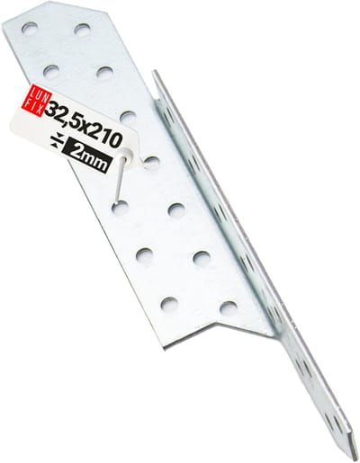 LUN FIX - Sparrenpfettenanker - Verzinkt - 32x210mm - Schwerlast-Winkelverbinder - Balkenverbinder