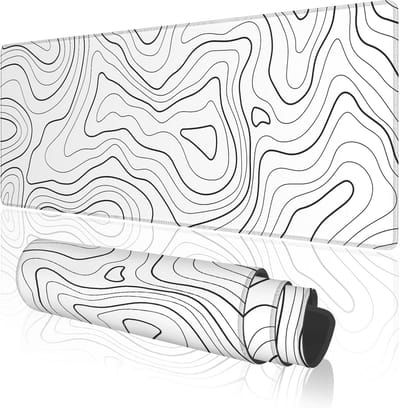 Grote muismat - Bureaumat XL - Bureau organiseren - Antislip basis - 80 x 30 cm - Lijn-wit