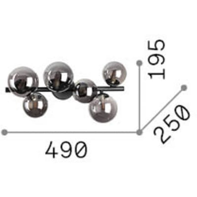 IDEAL LUX plafondlamp Perlage messing/wit, 49 cm, 6-lamps