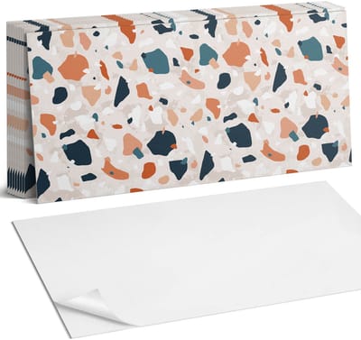 Coloray Plaktegels - Abstract steenpatroon Zelfklevende Wandtegels - 40 cm x 20 cm - Romig Plaktegels - 10 stuks - Rechthoek PVC Tegels - Plaktegels Badkamer - Vloertegels Zelfklevend - Vinyl Tegels Zelfklevend - Portugese Tegels