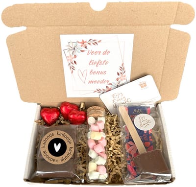 Bonus mama choco mini cadeau - moederdag - bonusmama - chocolade - fudge