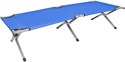 Campingbed Opvouwbaar - Buitenbed - Kamperen en Vissen - Stevig Metalen Frame - 190 x 62 cm - Blauw