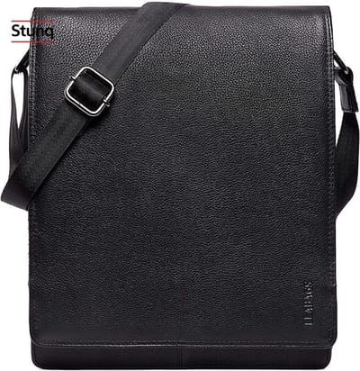 Vintage leren schoudertas voor laptop tot 13 inch - Functionele koerierstas met meerdere vakken