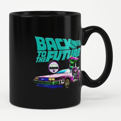 Back To The Future Delorean Unisex Kop - zwart - Standard