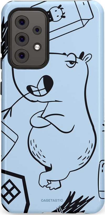 Casetastic Hoesje Geschikt voor Samsung A52 (4G/5G/s) - Stijlvolle Beschermende Duo-layer Case - Capibara chillen