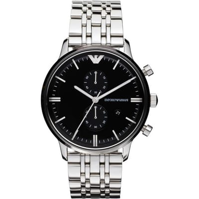 Emporio Armani AR0389 Chronograaf Zilveren Horloge