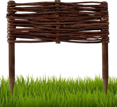 Floranica 1pc Willow Bed Border 10cm x 30cm Willow Fence Mortise Fence Garden Fence Willow Wicker Garden Fence Lawn Edge Willow Palisade