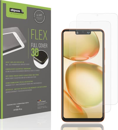 dipos FLEX – 2x Matte Screenprotector geschikt voor Itel A100 Pro | Volledige Schermbescherming | Case-Friendly