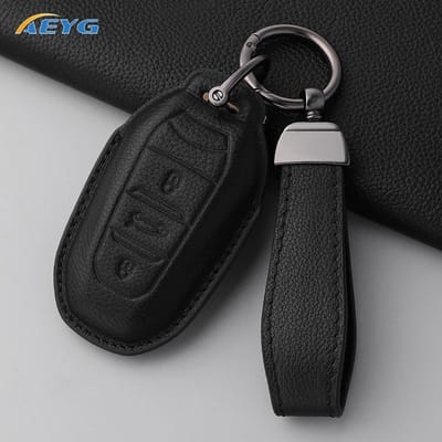 Leren Autosleutelhoesje Cover Shell Voor Peugeot 308 408 508 2008 3008 4008 5008 Voor Citroen C4 C6 C3-Xr Sleutelhanger Accessoires black
