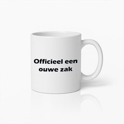 Officieel een Ouwe Zak Koffiemok – Grappige Nederlandse Quote Keramische Beker