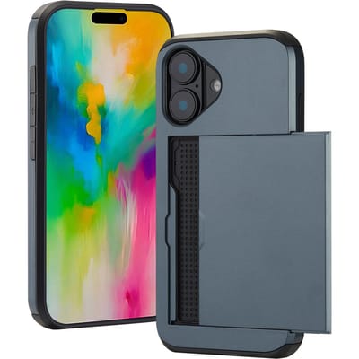 imoshion Hoesje met Pasjeshouder - Geschikt voor Apple iPhone 16 - Donkerblauw