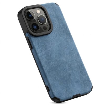 Blauw mat telefoon hoesje backcover geschikt voor iPhone 13 Pro dames en heren met verstevigde hoeken en verhoogde camera rand hardcase